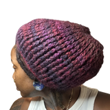Purple slouch beanie